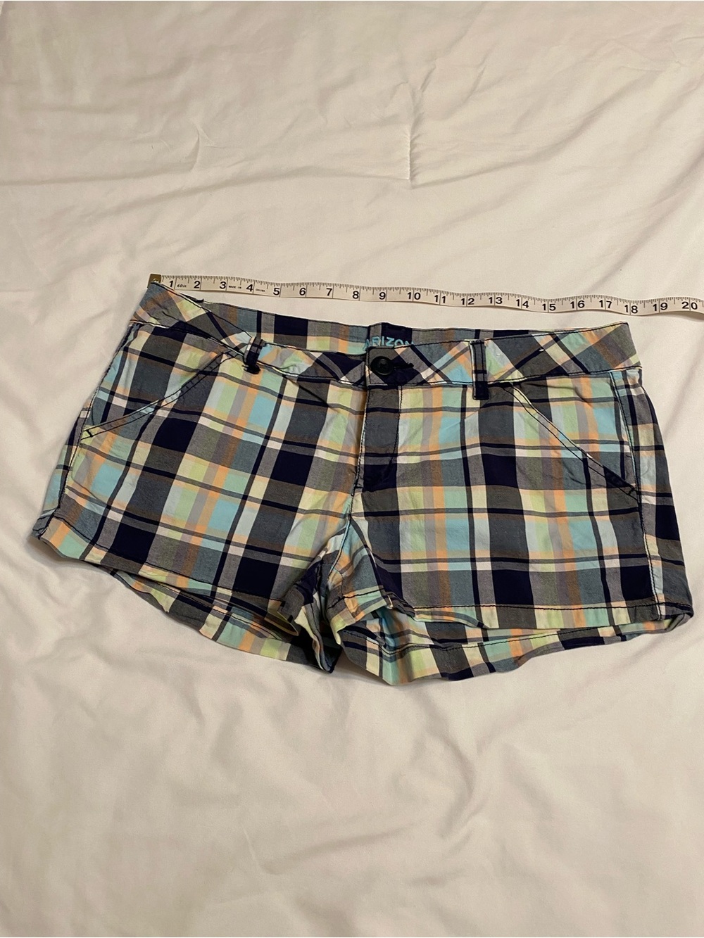Plaid Cotton Blend Women’s Shorts - Pastel Multi